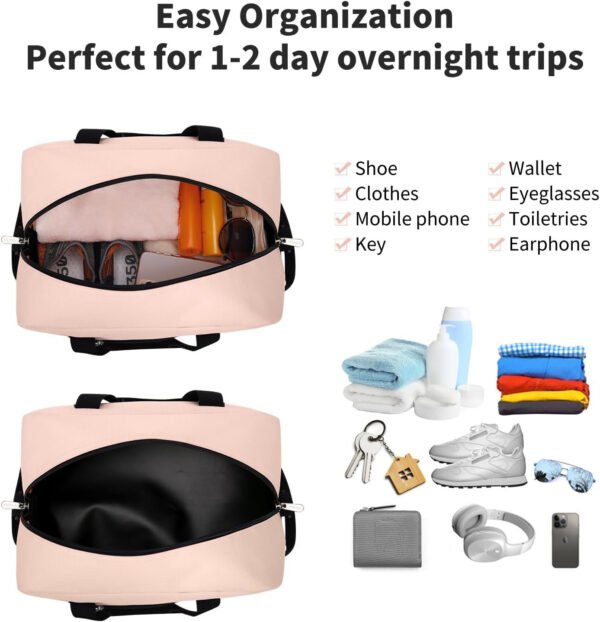 Pequeña bolsa de gimnasio de 14 pulgadas, ligera, de transporte, mini bolsa de lona para viajes y deportes, Negro -, Bolsa de gimnasio pequeña - Imagen 47