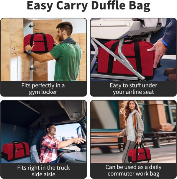 Pequeña bolsa de gimnasio de 14 pulgadas, ligera, de transporte, mini bolsa de lona para viajes y deportes, Negro -, Bolsa de gimnasio pequeña - Imagen 53