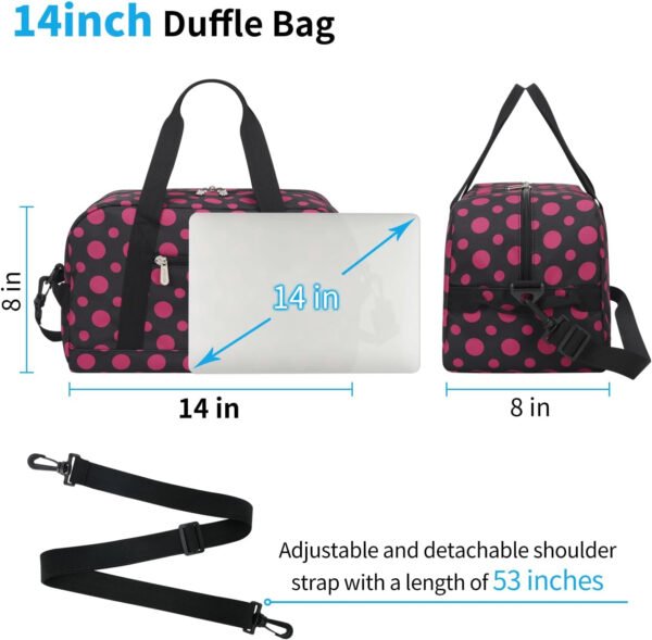 Pequeña bolsa de gimnasio de 14 pulgadas, ligera, de transporte, mini bolsa de lona para viajes y deportes, Negro -, Bolsa de gimnasio pequeña - Imagen 64