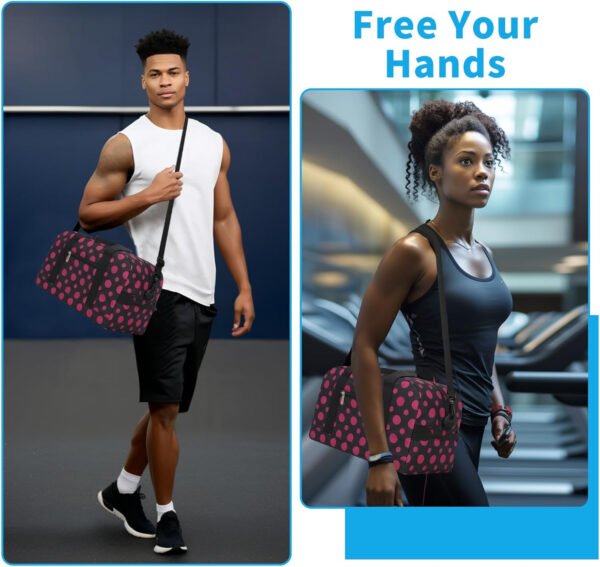 Pequeña bolsa de gimnasio de 14 pulgadas, ligera, de transporte, mini bolsa de lona para viajes y deportes, Negro -, Bolsa de gimnasio pequeña - Imagen 65