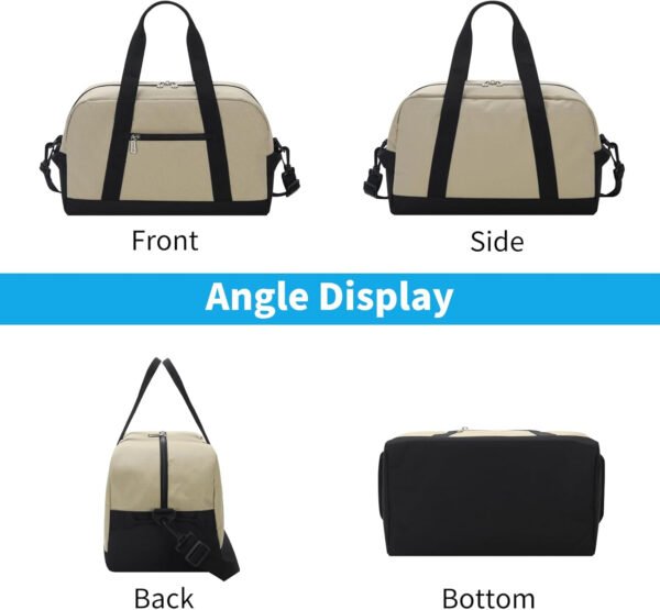 Pequeña bolsa de gimnasio de 14 pulgadas, ligera, de transporte, mini bolsa de lona para viajes y deportes, Negro -, Bolsa de gimnasio pequeña - Imagen 72