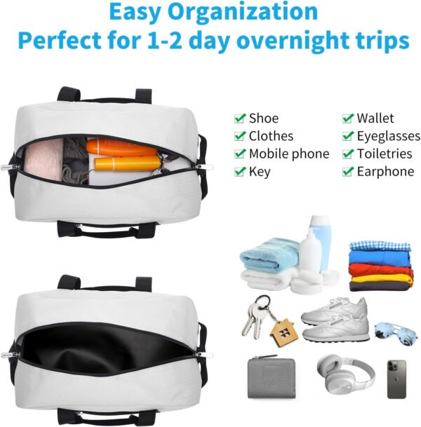 Pequeña bolsa de gimnasio de 14 pulgadas, ligera, de transporte, mini bolsa de lona para viajes y deportes, Negro -, Bolsa de gimnasio pequeña - Imagen 82