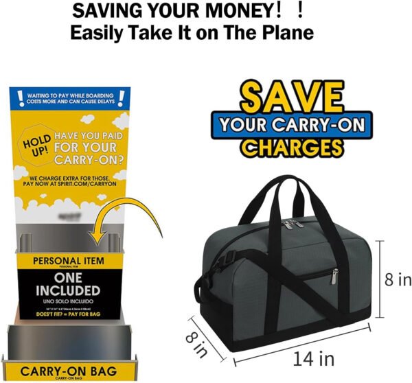 Pequeña bolsa de gimnasio de 14 pulgadas, ligera, de transporte, mini bolsa de lona para viajes y deportes, Negro -, Bolsa de gimnasio pequeña - Imagen 88
