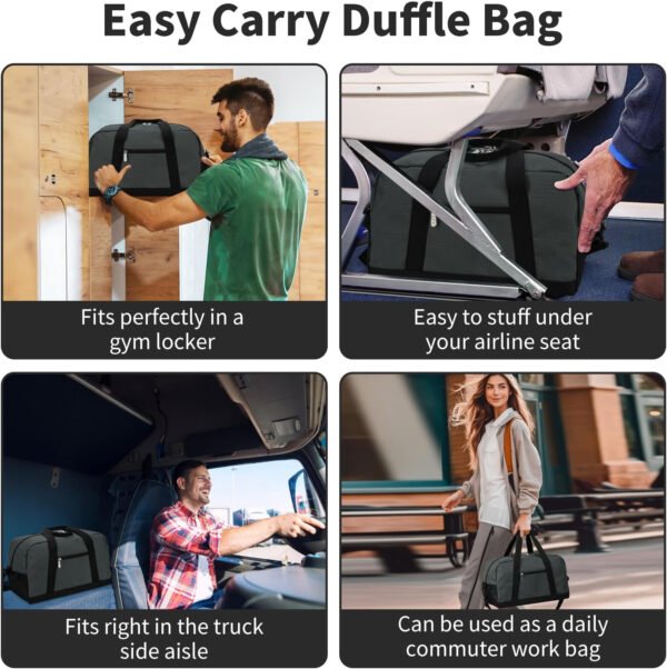 Pequeña bolsa de gimnasio de 14 pulgadas, ligera, de transporte, mini bolsa de lona para viajes y deportes, Negro -, Bolsa de gimnasio pequeña - Imagen 89