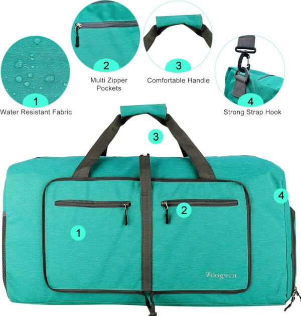 Woogwin Bolsa de viaje grande plegable impermeable para la playa, natación, piscina, deportes, gimnasio - Imagen 44