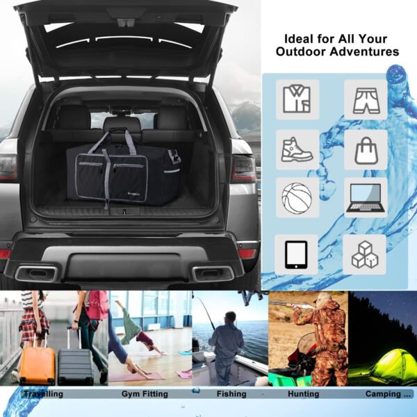 Woogwin Bolsa de viaje grande plegable impermeable para la playa, natación, piscina, deportes, gimnasio - Imagen 76