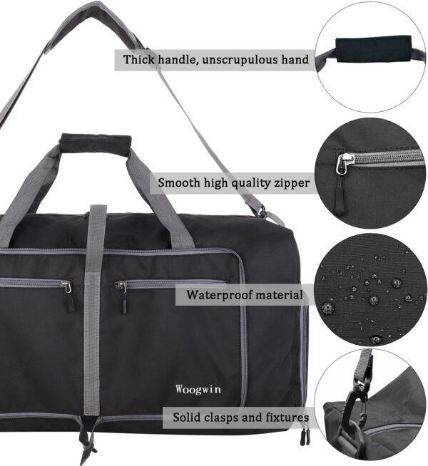 Woogwin Bolsa de viaje grande plegable impermeable para la playa, natación, piscina, deportes, gimnasio - Imagen 100