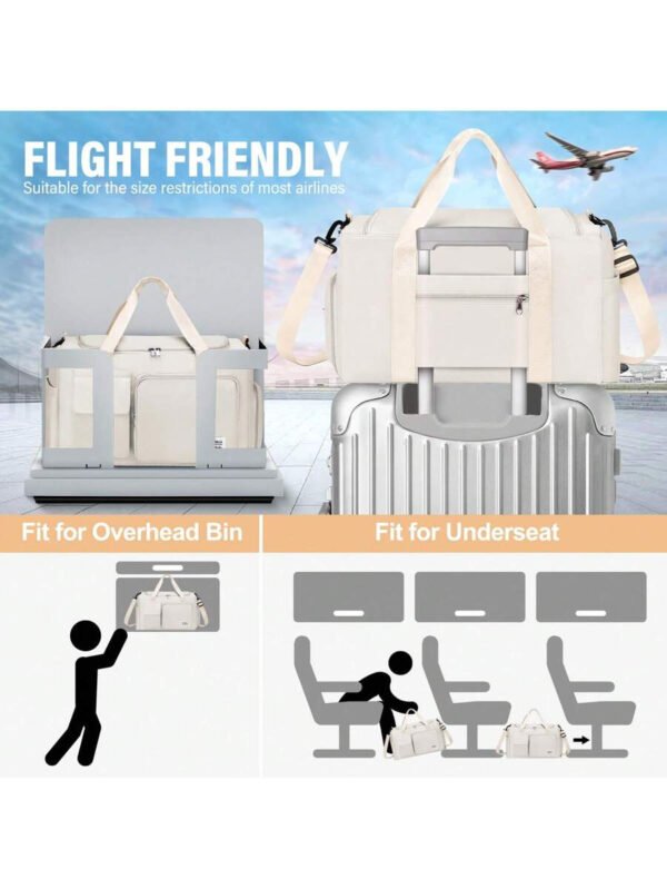 Bolsa de gimnasio para niñas, bolsa de equipaje para distancias cortas, bolsa cruzada deportiva para gimnasio con compartimento para zapatos para uso diario. - Imagen 5