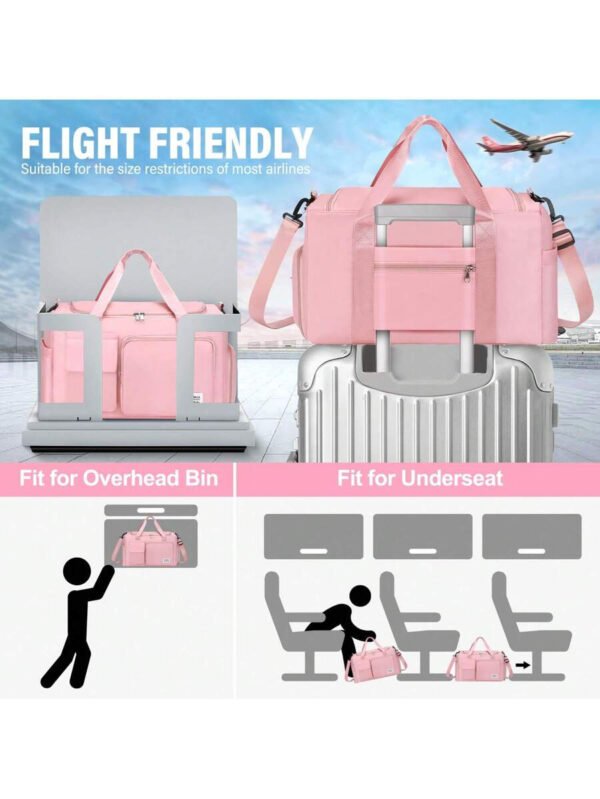 Bolsa de gimnasio para niñas, bolsa de equipaje para distancias cortas, bolsa cruzada deportiva para gimnasio con compartimento para zapatos para uso diario. - Imagen 10