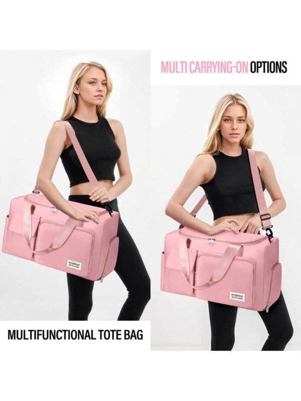 Bolsa de gimnasio para niñas, bolsa de equipaje para distancias cortas, bolsa cruzada deportiva para gimnasio con compartimento para zapatos para uso diario. - Imagen 13