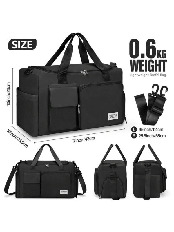 Bolsa de gimnasio para niñas, bolsa de equipaje para distancias cortas, bolsa cruzada deportiva para gimnasio con compartimento para zapatos para uso diario. - Imagen 23