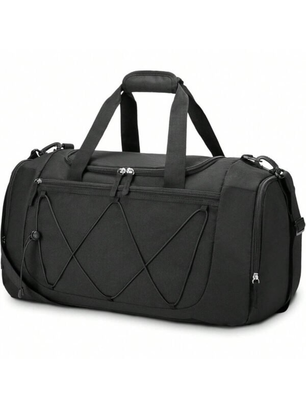 Bolsa de gimnasio Vorspack para hombres - Bolsa de deporte de 21 pulgadas para viajes, bolsa de lona ligera con compartimento para zapatos, bolsa de viaje personal, bolsa de fin de semana para viajes y deportes - Negro - Imagen 9