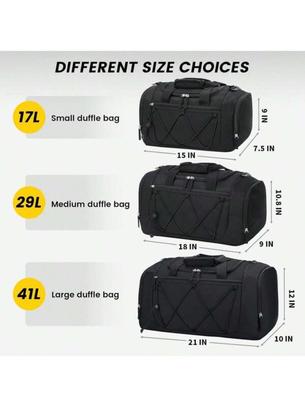 Bolsa de gimnasio Vorspack para hombres - Bolsa de deporte de 21 pulgadas para viajes, bolsa de lona ligera con compartimento para zapatos, bolsa de viaje personal, bolsa de fin de semana para viajes y deportes - Negro - Imagen 10