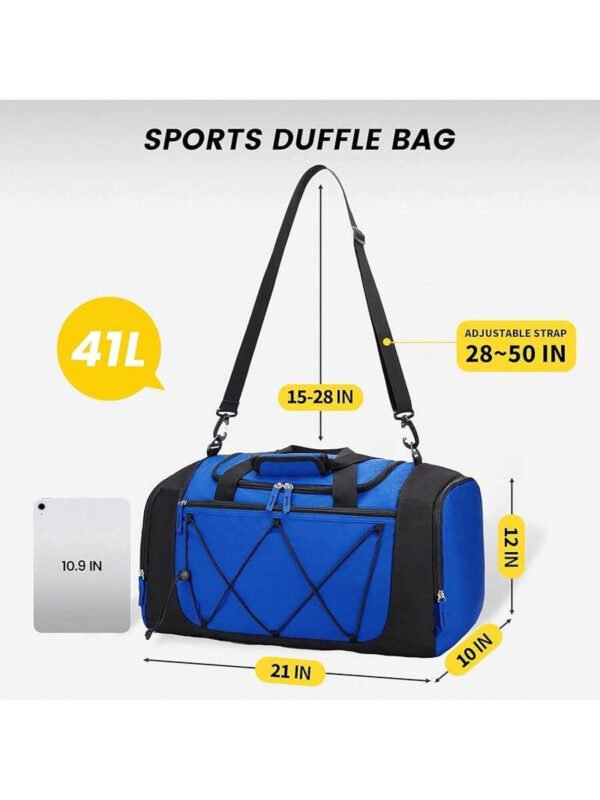 Bolsa de gimnasio Vorspack para hombres - Bolsa de deporte de 21 pulgadas para viajes, bolsa de lona ligera con compartimento para zapatos, bolsa de viaje personal, bolsa de fin de semana para viajes y deportes - Negro - Imagen 14