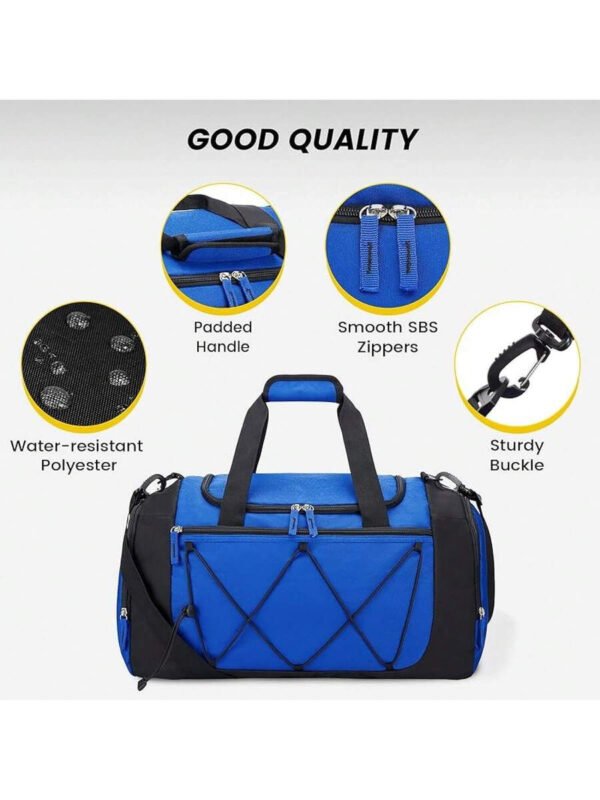 Bolsa de gimnasio Vorspack para hombres - Bolsa de deporte de 21 pulgadas para viajes, bolsa de lona ligera con compartimento para zapatos, bolsa de viaje personal, bolsa de fin de semana para viajes y deportes - Negro - Imagen 17