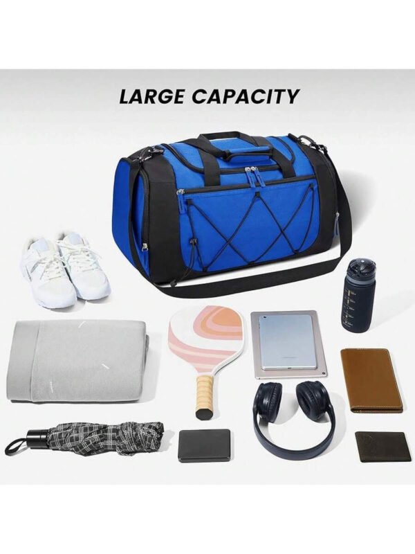 Bolsa de gimnasio Vorspack para hombres - Bolsa de deporte de 21 pulgadas para viajes, bolsa de lona ligera con compartimento para zapatos, bolsa de viaje personal, bolsa de fin de semana para viajes y deportes - Negro - Imagen 18