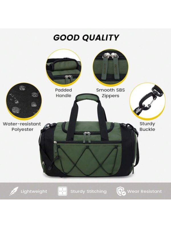 Bolsa de gimnasio Vorspack para hombres - Bolsa de deporte de 21 pulgadas para viajes, bolsa de lona ligera con compartimento para zapatos, bolsa de viaje personal, bolsa de fin de semana para viajes y deportes - Negro - Imagen 24