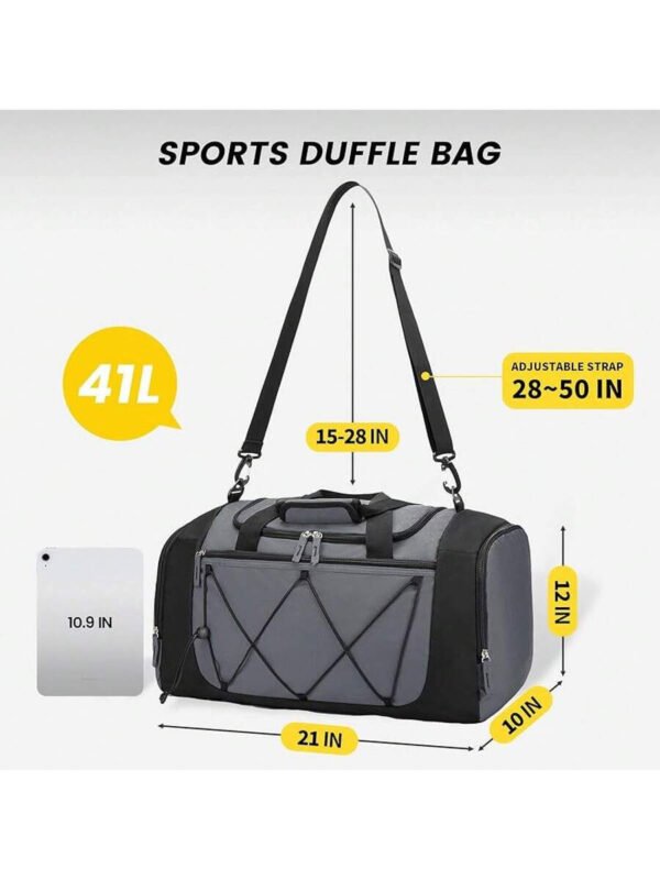 Bolsa de gimnasio Vorspack para hombres - Bolsa de deporte de 21 pulgadas para viajes, bolsa de lona ligera con compartimento para zapatos, bolsa de viaje personal, bolsa de fin de semana para viajes y deportes - Negro - Imagen 27