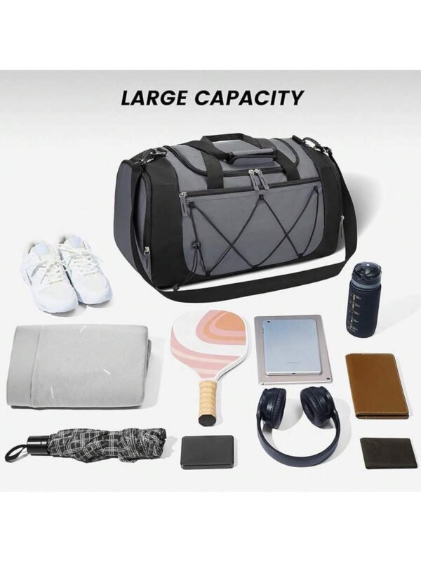 Bolsa de gimnasio Vorspack para hombres - Bolsa de deporte de 21 pulgadas para viajes, bolsa de lona ligera con compartimento para zapatos, bolsa de viaje personal, bolsa de fin de semana para viajes y deportes - Negro - Imagen 31