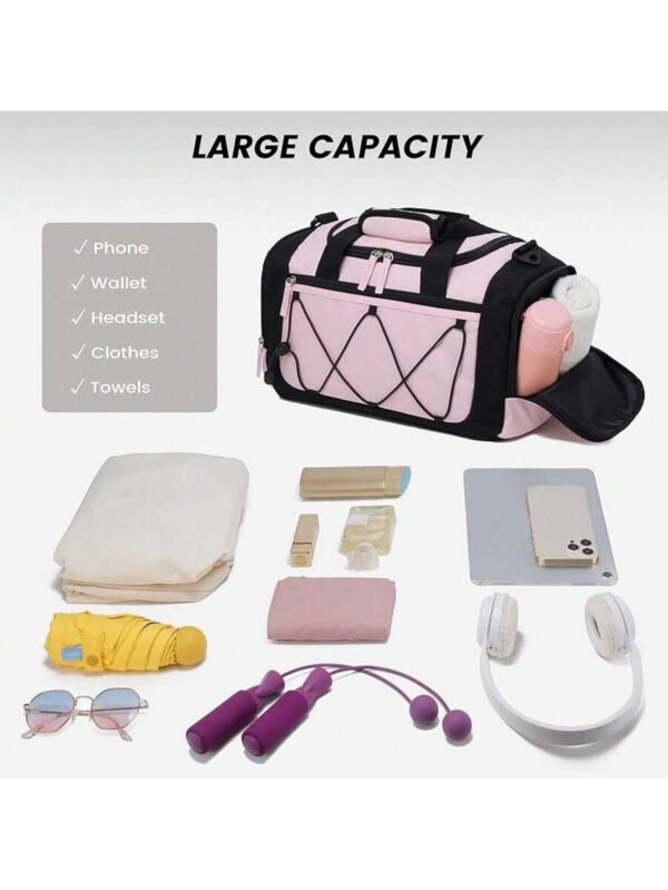 Bolsa de gimnasio Vorspack para hombres - Bolsa de deporte de 21 pulgadas para viajes, bolsa de lona ligera con compartimento para zapatos, bolsa de viaje personal, bolsa de fin de semana para viajes y deportes - Negro - Imagen 37