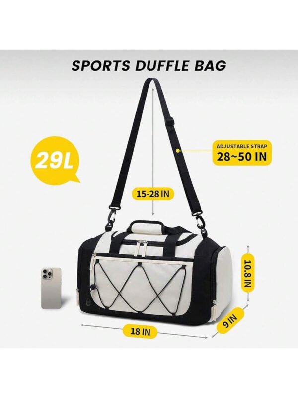 Bolsa de gimnasio Vorspack para hombres - Bolsa de deporte de 21 pulgadas para viajes, bolsa de lona ligera con compartimento para zapatos, bolsa de viaje personal, bolsa de fin de semana para viajes y deportes - Negro - Imagen 40
