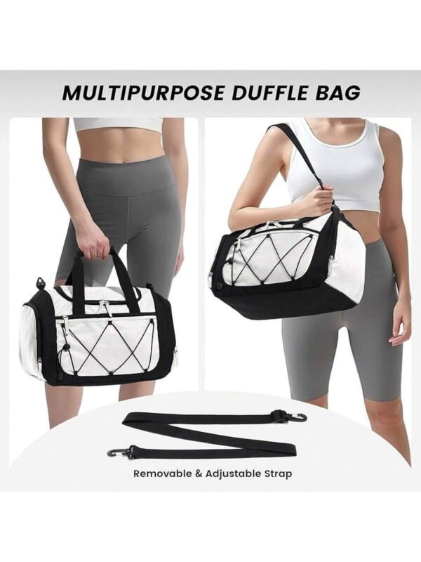 Bolsa de gimnasio Vorspack para hombres - Bolsa de deporte de 21 pulgadas para viajes, bolsa de lona ligera con compartimento para zapatos, bolsa de viaje personal, bolsa de fin de semana para viajes y deportes - Negro - Imagen 42