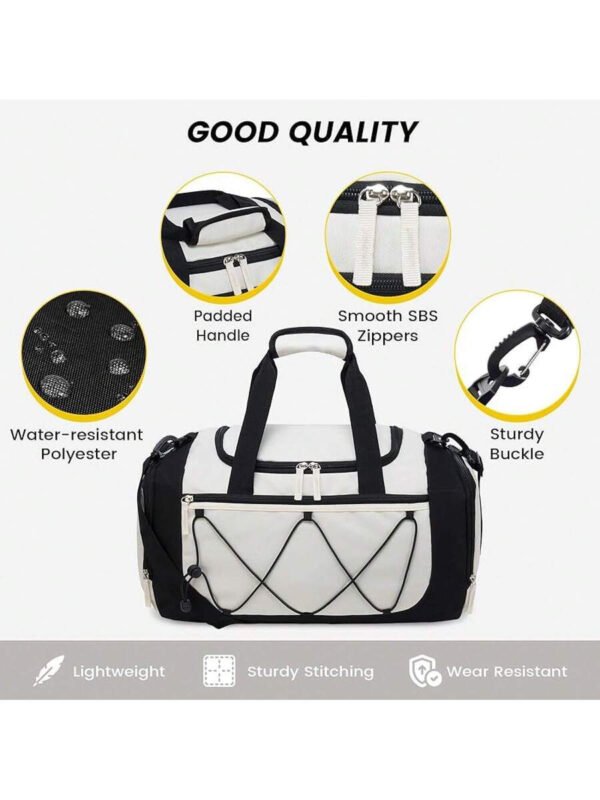 Bolsa de gimnasio Vorspack para hombres - Bolsa de deporte de 21 pulgadas para viajes, bolsa de lona ligera con compartimento para zapatos, bolsa de viaje personal, bolsa de fin de semana para viajes y deportes - Negro - Imagen 43