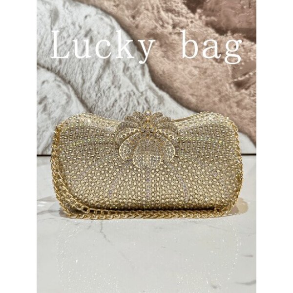 Nuevo bolso de mano de lujo con cadena, dorado, con strass, Bolso de mano de embrague arcoíris con cuentas para la noche, para damas, adecuado para ocasiones formales como cenas, bodas, banquetes, como regalo para mujeres