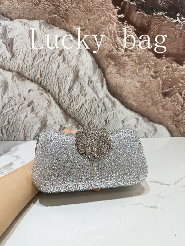 Nuevo bolso de mano de lujo con cadena, dorado, con strass, Bolso de mano de embrague arcoíris con cuentas para la noche, para damas, adecuado para ocasiones formales como cenas, bodas, banquetes, como regalo para mujeres - Imagen 8