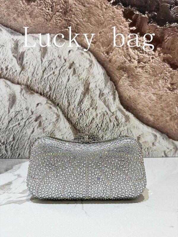 Nuevo bolso de mano de lujo con cadena, dorado, con strass, Bolso de mano de embrague arcoíris con cuentas para la noche, para damas, adecuado para ocasiones formales como cenas, bodas, banquetes, como regalo para mujeres - Imagen 9