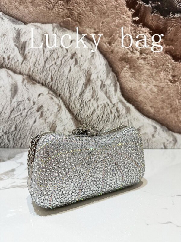 Nuevo bolso de mano de lujo con cadena, dorado, con strass, Bolso de mano de embrague arcoíris con cuentas para la noche, para damas, adecuado para ocasiones formales como cenas, bodas, banquetes, como regalo para mujeres - Imagen 10