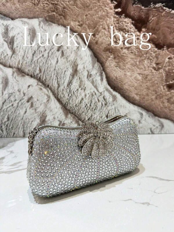 Nuevo bolso de mano de lujo con cadena, dorado, con strass, Bolso de mano de embrague arcoíris con cuentas para la noche, para damas, adecuado para ocasiones formales como cenas, bodas, banquetes, como regalo para mujeres - Imagen 11