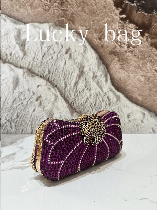 Nuevo bolso de mano de lujo con cadena, dorado, con strass, Bolso de mano de embrague arcoíris con cuentas para la noche, para damas, adecuado para ocasiones formales como cenas, bodas, banquetes, como regalo para mujeres - Imagen 13