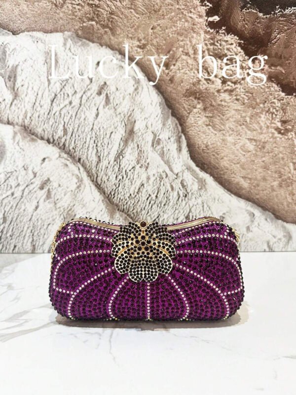 Nuevo bolso de mano de lujo con cadena, dorado, con strass, Bolso de mano de embrague arcoíris con cuentas para la noche, para damas, adecuado para ocasiones formales como cenas, bodas, banquetes, como regalo para mujeres - Imagen 14
