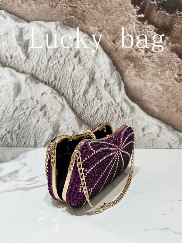 Nuevo bolso de mano de lujo con cadena, dorado, con strass, Bolso de mano de embrague arcoíris con cuentas para la noche, para damas, adecuado para ocasiones formales como cenas, bodas, banquetes, como regalo para mujeres - Imagen 16