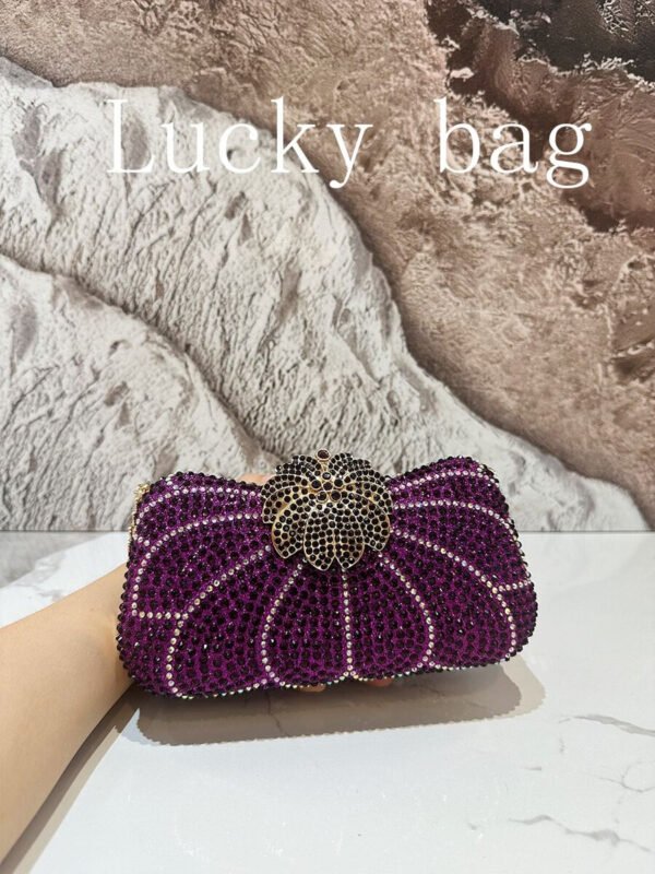 Nuevo bolso de mano de lujo con cadena, dorado, con strass, Bolso de mano de embrague arcoíris con cuentas para la noche, para damas, adecuado para ocasiones formales como cenas, bodas, banquetes, como regalo para mujeres - Imagen 17