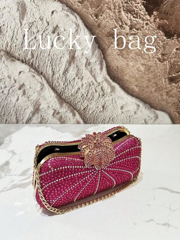 Nuevo bolso de mano de lujo con cadena, dorado, con strass, Bolso de mano de embrague arcoíris con cuentas para la noche, para damas, adecuado para ocasiones formales como cenas, bodas, banquetes, como regalo para mujeres - Imagen 18