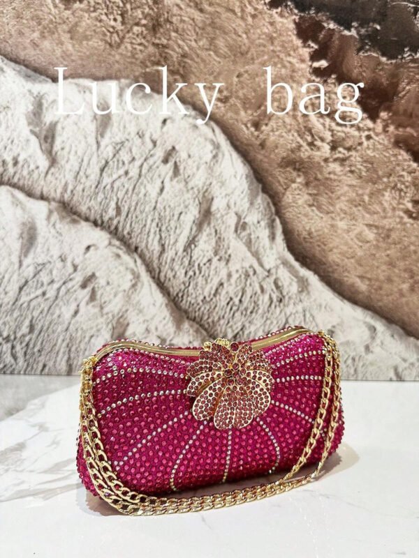 Nuevo bolso de mano de lujo con cadena, dorado, con strass, Bolso de mano de embrague arcoíris con cuentas para la noche, para damas, adecuado para ocasiones formales como cenas, bodas, banquetes, como regalo para mujeres - Imagen 20