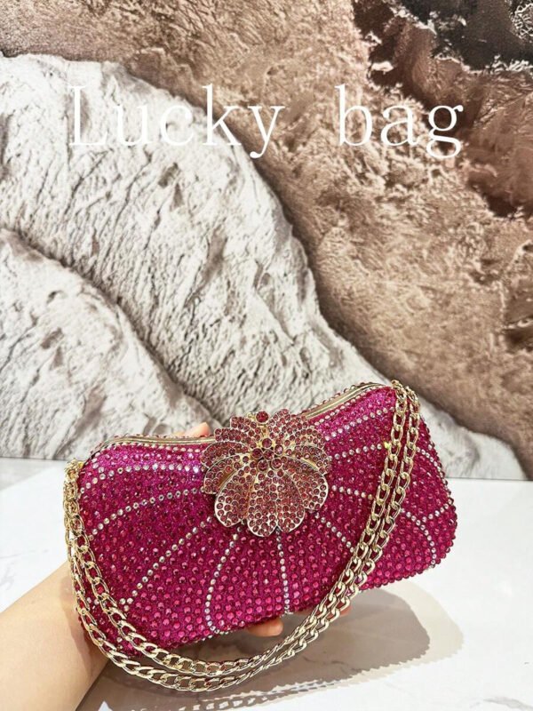 Nuevo bolso de mano de lujo con cadena, dorado, con strass, Bolso de mano de embrague arcoíris con cuentas para la noche, para damas, adecuado para ocasiones formales como cenas, bodas, banquetes, como regalo para mujeres - Imagen 21