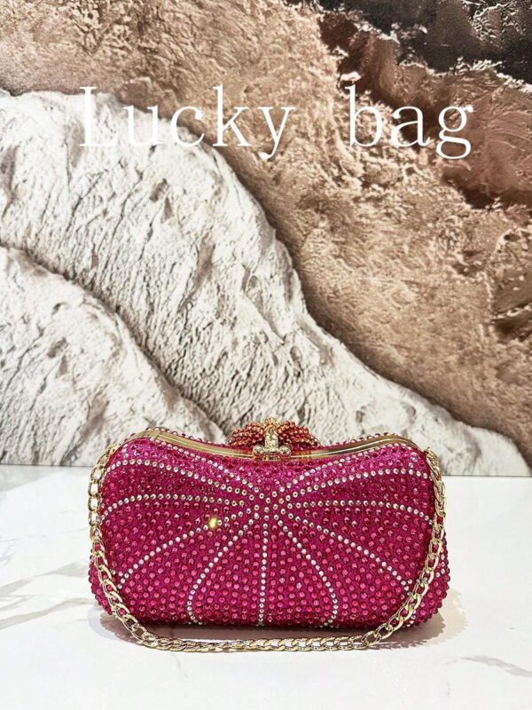 Nuevo bolso de mano de lujo con cadena, dorado, con strass, Bolso de mano de embrague arcoíris con cuentas para la noche, para damas, adecuado para ocasiones formales como cenas, bodas, banquetes, como regalo para mujeres - Imagen 22