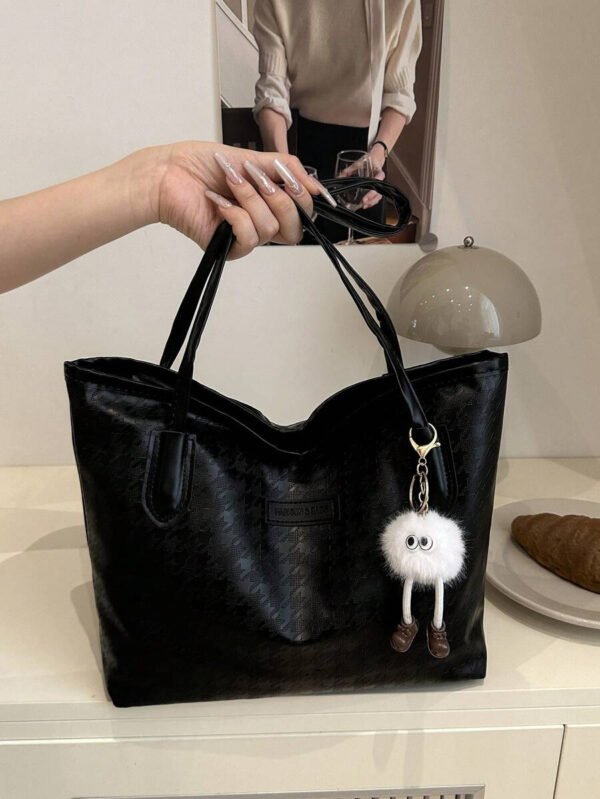 Bolso de hombro versátil y de moda con gran capacidad para mujeres, nuevo bolso de lona tipo tote, diseño preferido, perfecto para la escuela, el transporte y las compras (sin colgante) - Imagen 34