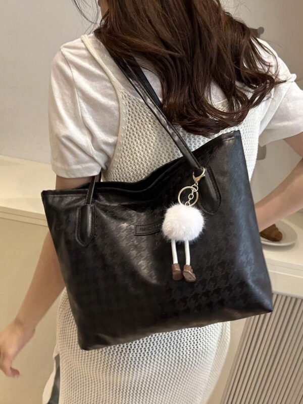 Bolso de hombro versátil y de moda con gran capacidad para mujeres, nuevo bolso de lona tipo tote, diseño preferido, perfecto para la escuela, el transporte y las compras (sin colgante) - Imagen 36