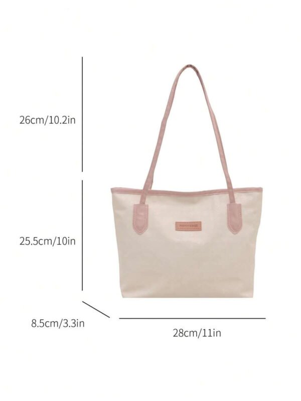 Bolso de hombro versátil y de moda con gran capacidad para mujeres, nuevo bolso de lona tipo tote, diseño preferido, perfecto para la escuela, el transporte y las compras (sin colgante) - Imagen 54