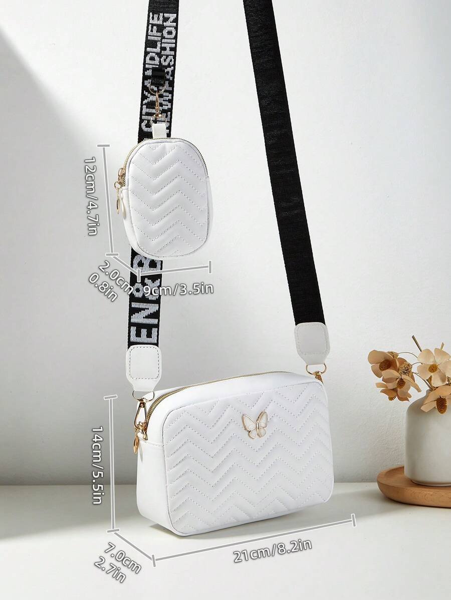 Bolso de mujer con diseño de mariposa, bolso cruzado, bolso acolchado, bolso de mano, bolsillo pequeño, cartera - Imagen 11