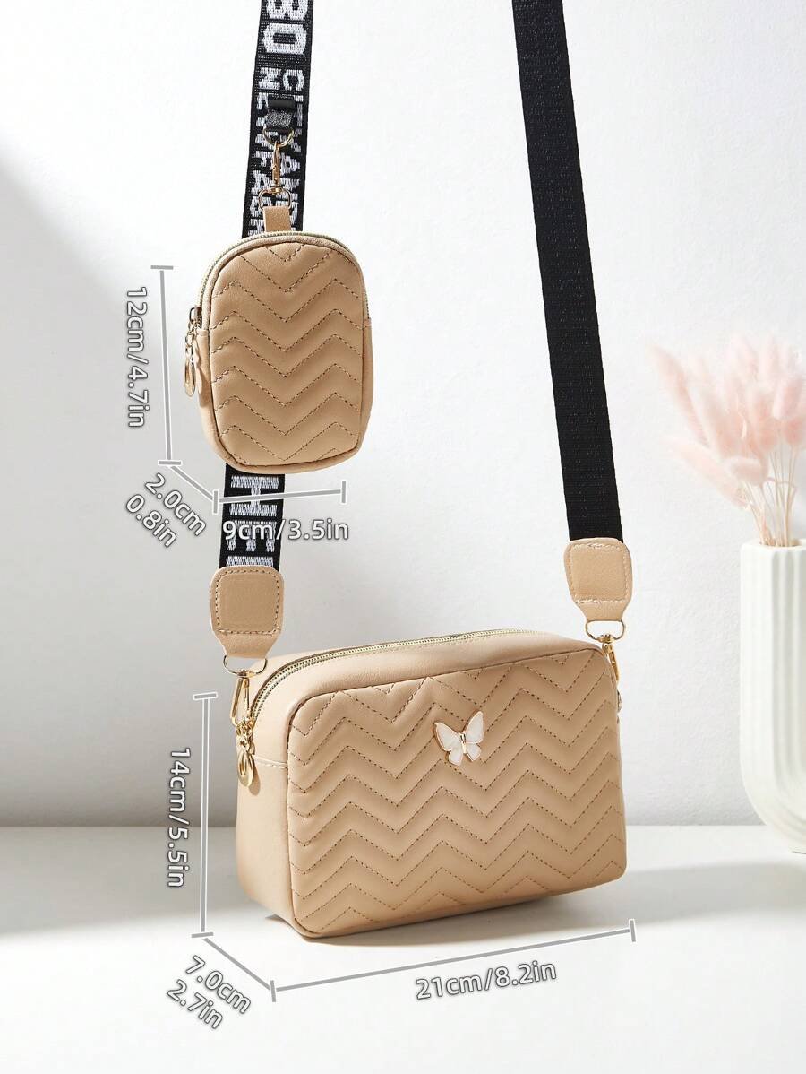 Bolso de mujer con diseño de mariposa, bolso cruzado, bolso acolchado, bolso de mano, bolsillo pequeño, cartera - Imagen 23