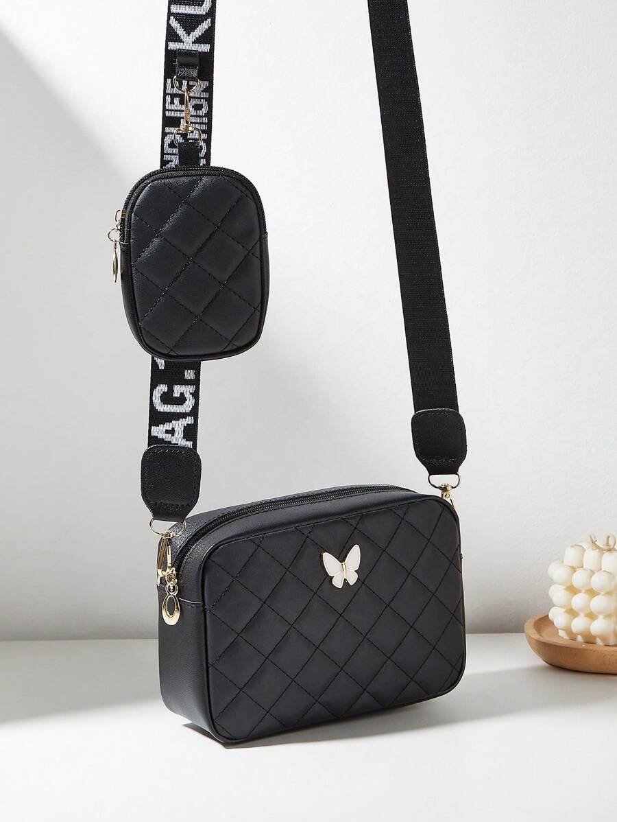 Bolso de mujer con diseño de mariposa, bolso cruzado, bolso acolchado, bolso de mano, bolsillo pequeño, cartera - Imagen 26