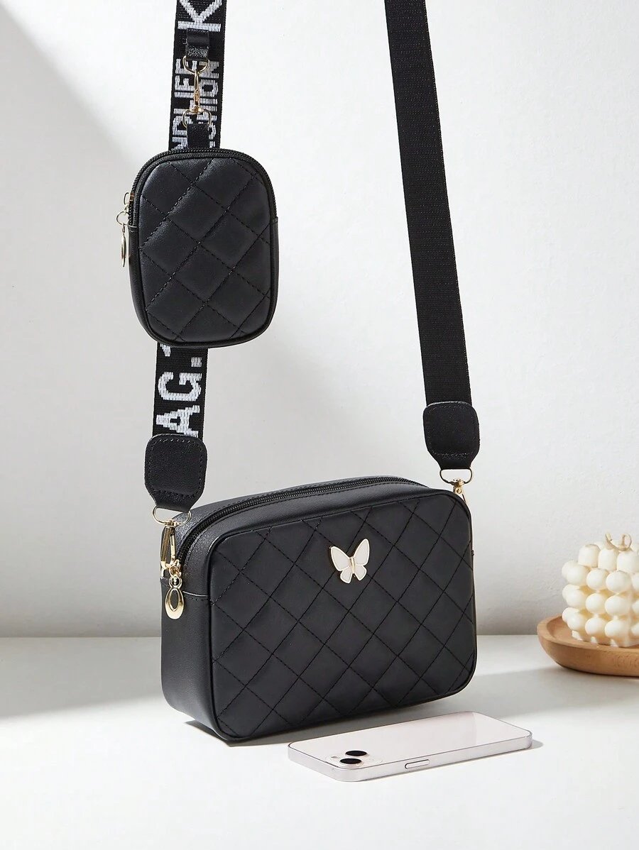 Bolso de mujer con diseño de mariposa, bolso cruzado, bolso acolchado, bolso de mano, bolsillo pequeño, cartera - Imagen 27