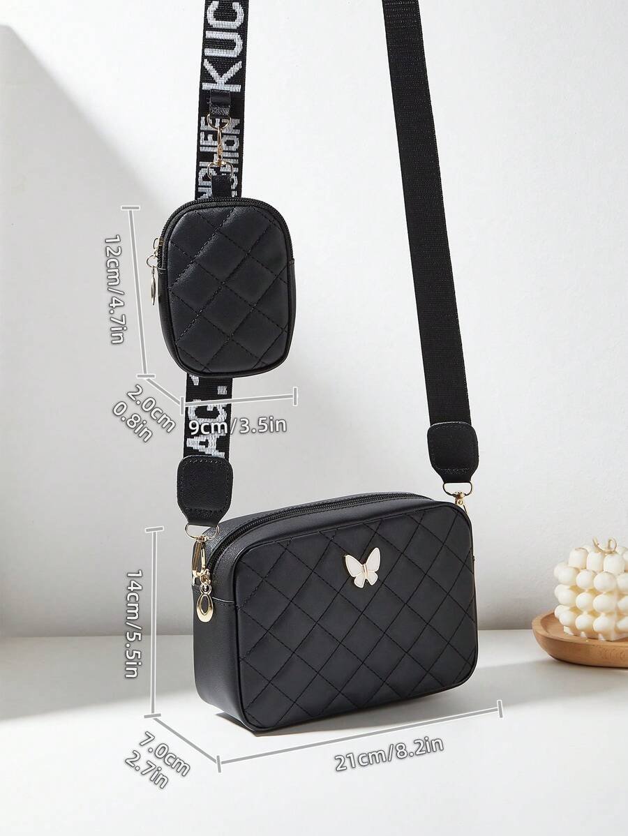 Bolso de mujer con diseño de mariposa, bolso cruzado, bolso acolchado, bolso de mano, bolsillo pequeño, cartera - Imagen 28