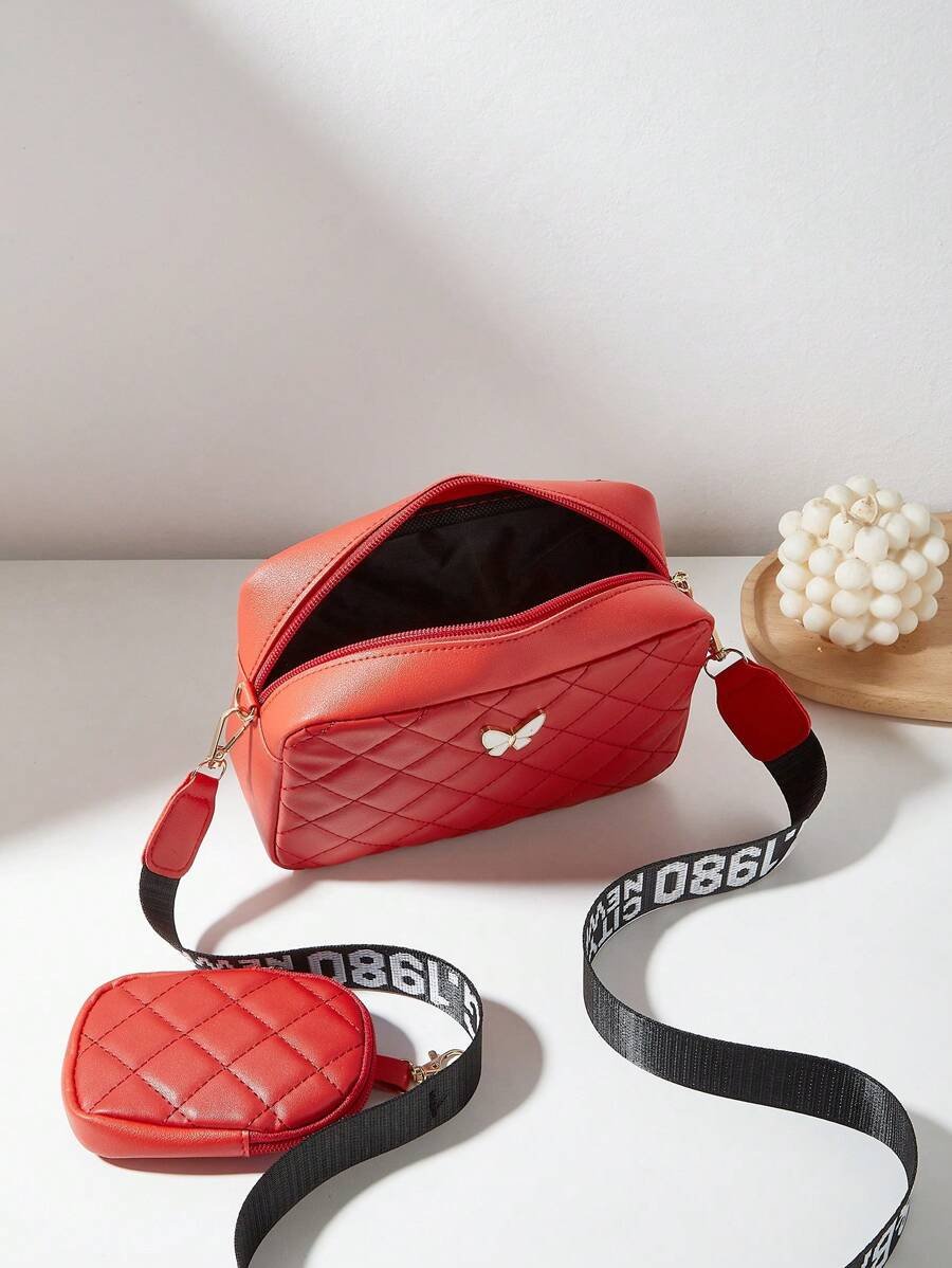 Bolso de mujer con diseño de mariposa, bolso cruzado, bolso acolchado, bolso de mano, bolsillo pequeño, cartera - Imagen 43