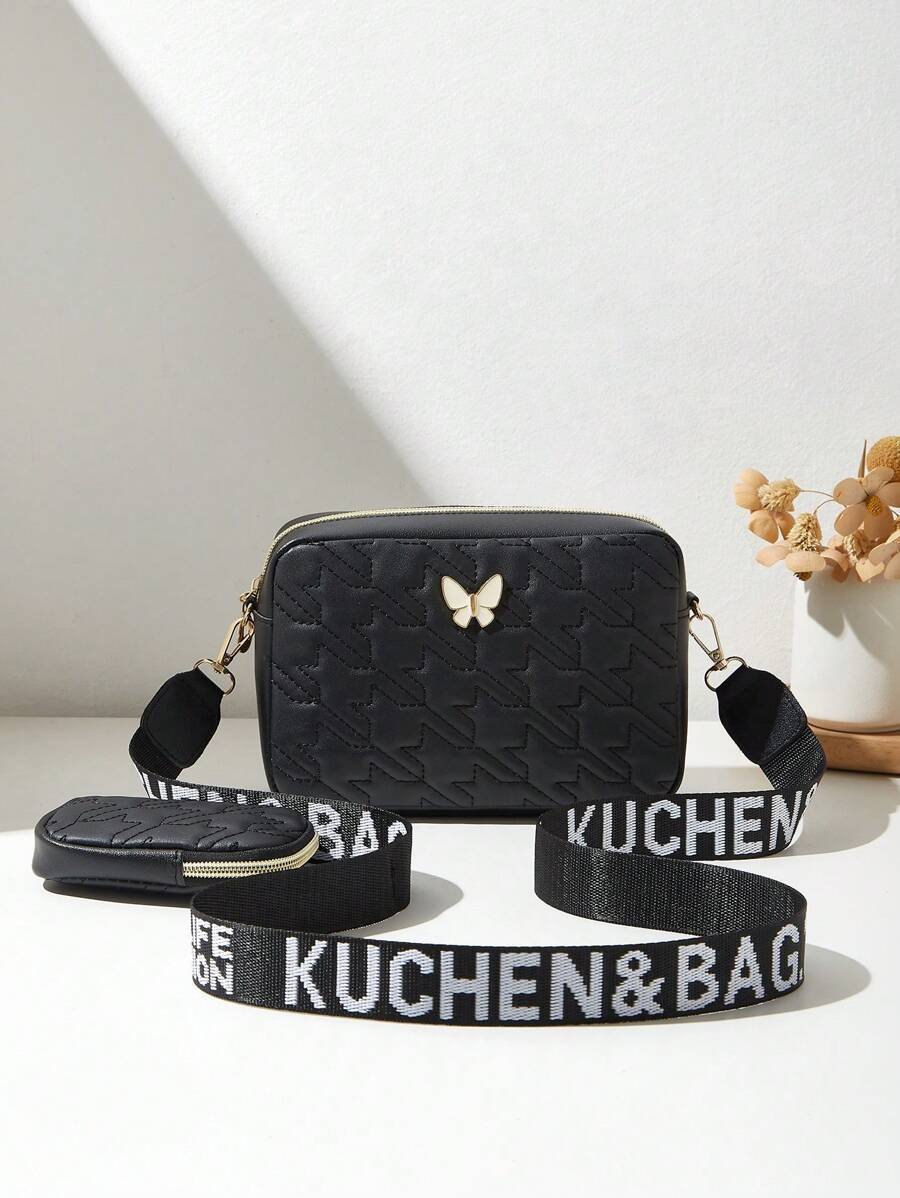 Bolso de mujer con diseño de mariposa, bolso cruzado, bolso acolchado, bolso de mano, bolsillo pequeño, cartera - Imagen 57